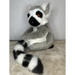 Ring Tailed Lemur Plush Stuffed Animal Zoo Animal Tiger Tale Toys 10”